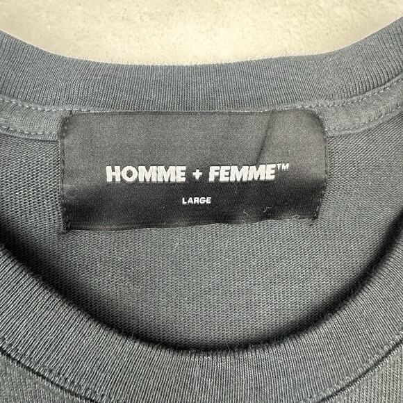 Homie + Femme Men’s Charcoal Grey Beverly Hills T-shirt Large “Fake Love..” NWOT - Picture 4 of 5